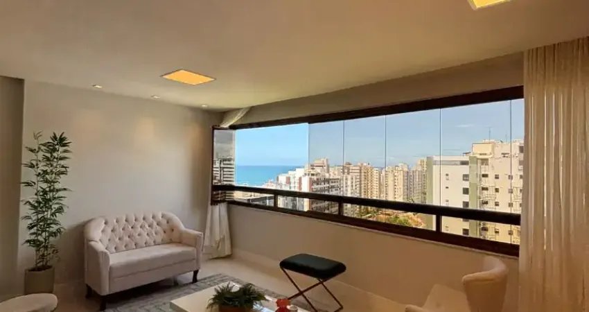 Pituba | venda tatti moreno | vista mar - mobiliado - 3 suítes - closet - 136 m2 - varanda - 3 vagas