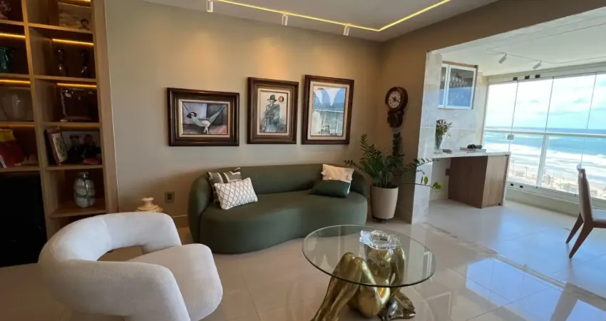 Apartamento alto padrão 166m² – premiere jaguaribe 3 suítes | decorado, varanda com vista mar | 3 vagas de garagem