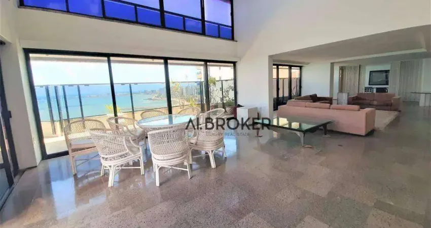 Na beira mar cobertura com 6 dormitórios à venda, 820 m² por r$ 10.000.000 - meireles - fortaleza/ce