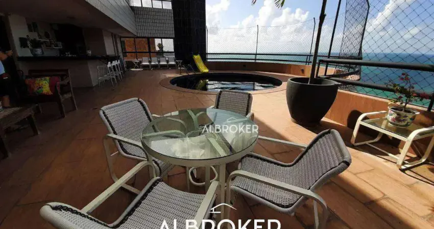 Na beira mar cobertura com 5 dormitórios à venda, 650 m² por r$ 8.000.000 - meireles - fortaleza/ce