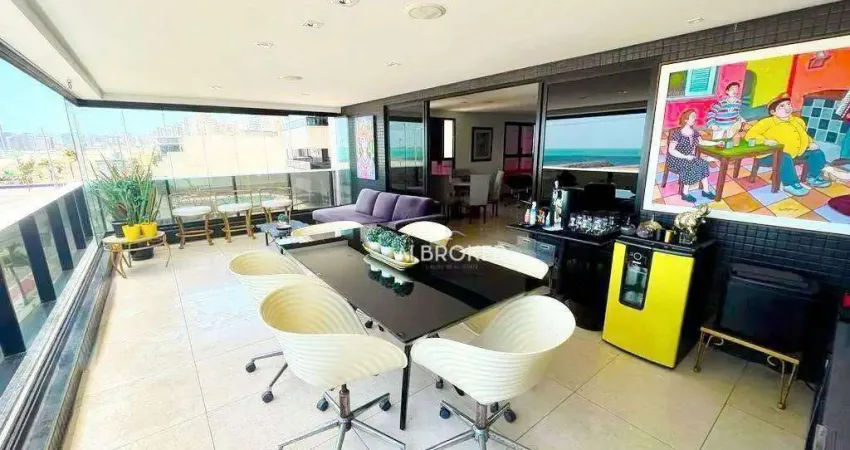 Na beira mar apartamento com 3 dormitórios à venda, 200 m² por r$ 2.680.000 - praia de iracema - fortaleza/ce