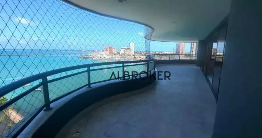 Frente mar apartamento com 4 dormitórios à venda, 455 m² por r$ 7.000.000 - mucuripe - fortaleza/ce