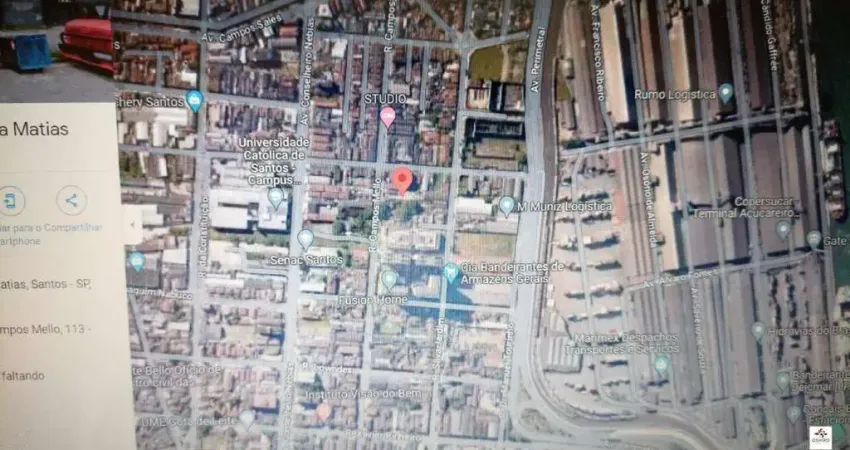 Terreno à venda na Rua Campos Mello, Encruzilhada, Santos