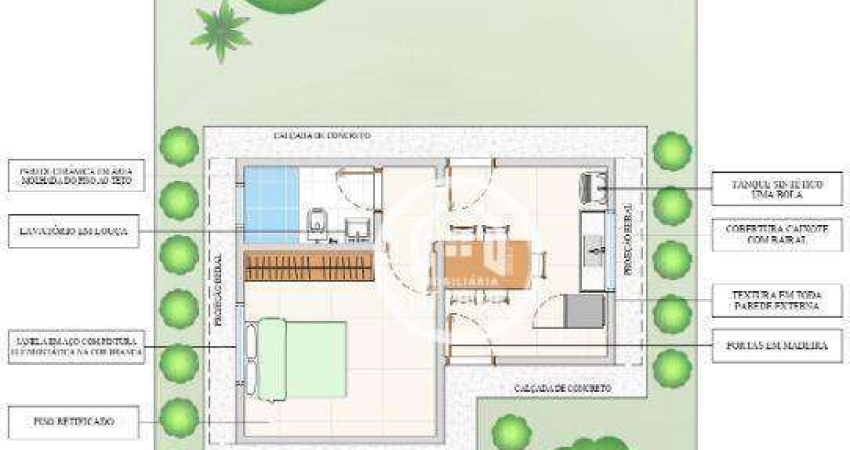 Casa com 1 dormitório à venda, 32 m² por R$ 129.900 - Jardim do Bosque - Potirendaba/SP