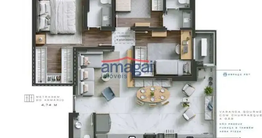 Apartamento com 3 quartos à venda no Jardim das Colinas, São José dos Campos 