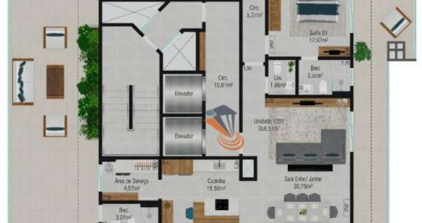Cobertura com 3 dormitórios à venda, 356 m² por R$ 4.128.815,00 - Barreiros - São José/SC