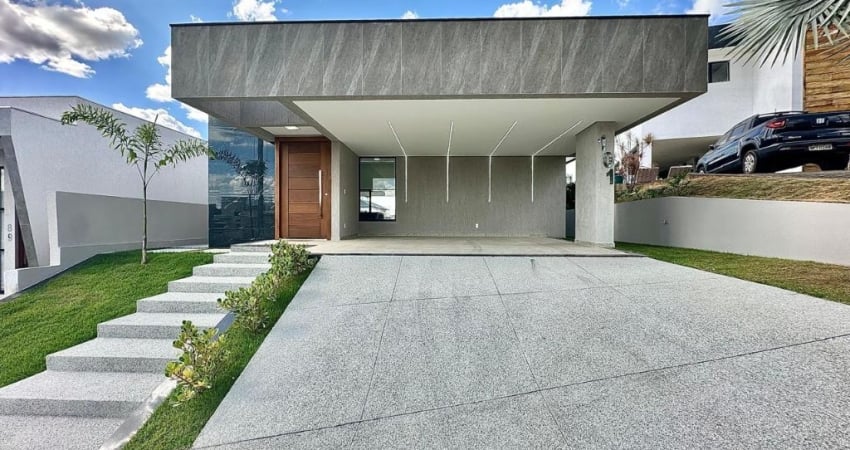 Casa moderna e espaçosa em condomínio fechado – Vespasiano/MG | 402m² de terreno | 185m² construídos | 3 suítes + escritório | Área gourmet completa