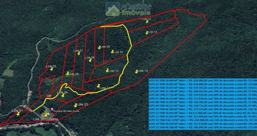 Terrenos para  Chácaras  Lotes acima de 20.000 metros documentados em Morretes PR