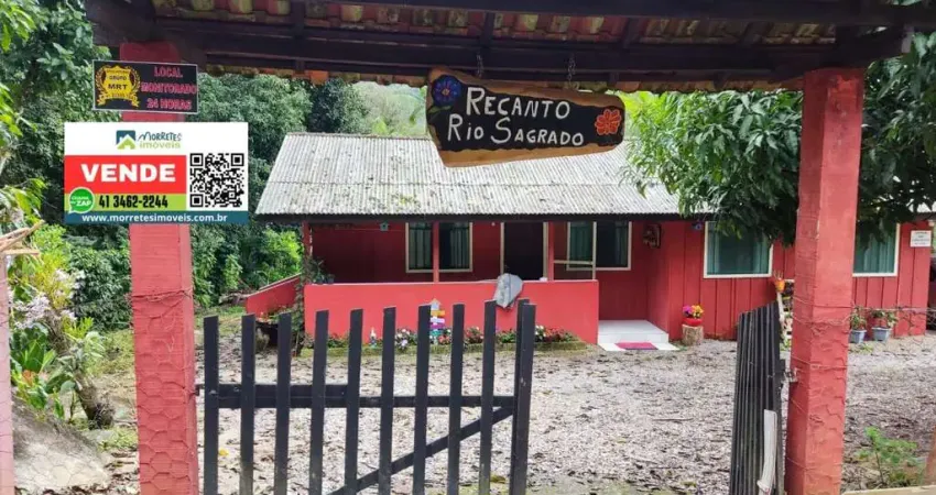 Chácara no rio sagrado, 3.733m² frente do asfalto com divisa p/ rio sagrado em morretes/pr