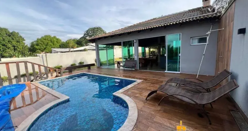 Fantástico rancho com área de 2.200m2 e muita comodidade à venda em condomínio fechado na beira da represa de miranda - uberlândia/mg