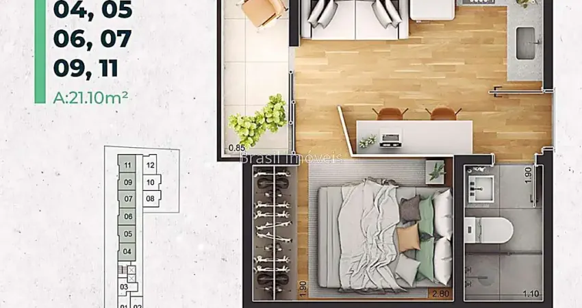 Kitnet / Stúdio à venda na Rua Padre Café, São Mateus, Juiz de Fora