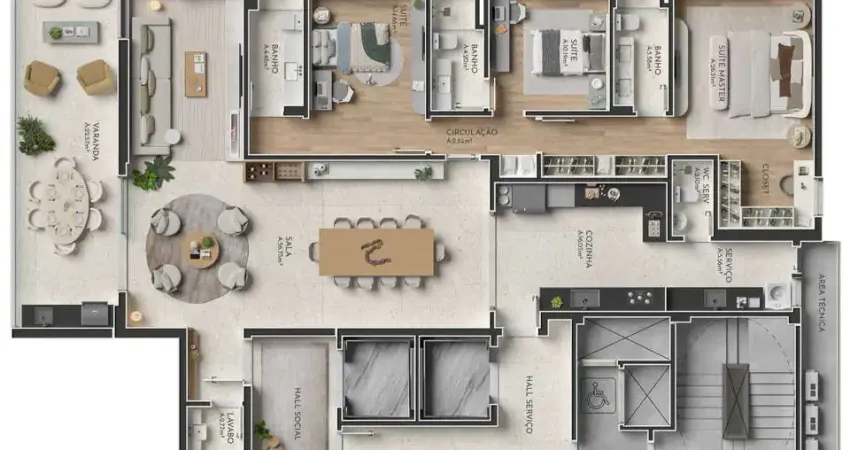 Apartamentos de 03 ou 04 quartos com 200m² em condomínio de Alto Luxo no bairro Santa Helena