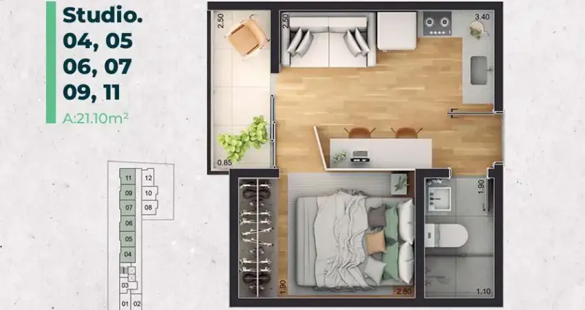 Kitnet / Stúdio à venda na Rua Padre Café, São Mateus, Juiz de Fora