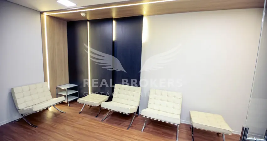 Sala comercial corporativa mobiliada para locação em alphaville, com mais de 40 posições de trabalho