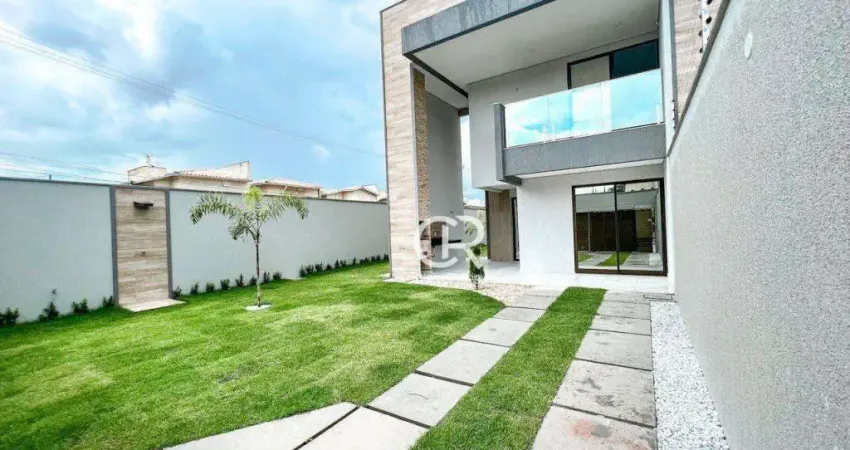 Casa Duplex com 4 Suítes, Piso em Porcelanato Polido 76x76, Varanda Gourmet, à venda - Sapiranga - Fortaleza/CE