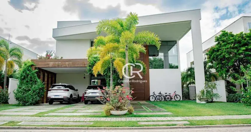 Casa duplex com 4 suítes, deck gourmet privativo, piscina, sala de cinema, à venda - Alphaville Fortaleza - Eusébio/CE