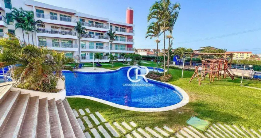 Apartamento com 3 dormitórios à venda, 87 m² porteira fechada - porto das dunas - aquiraz/ce