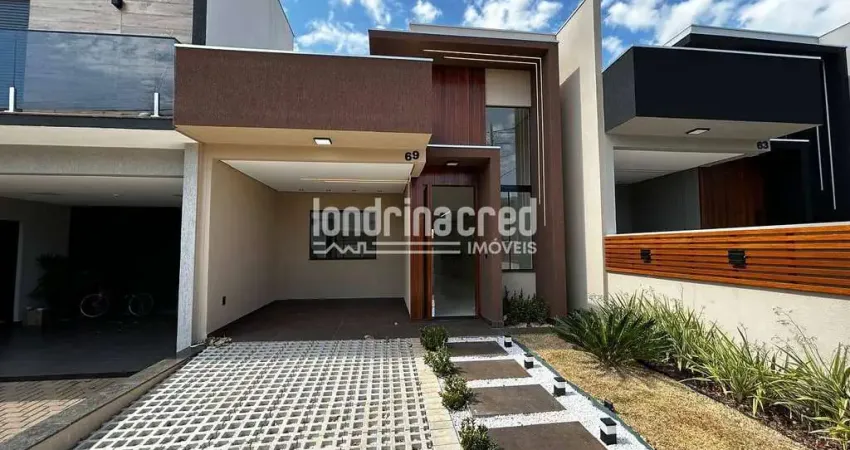 Belíssima casa terrea no condominio morada das flores na cidade de cambé, contendo 03 dormitórios s