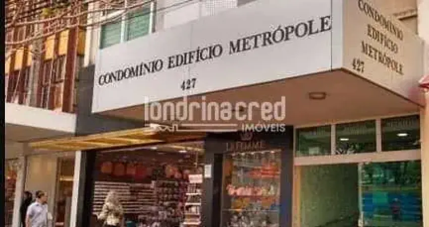Sala Comercial no Ed. Metrópole – 56m², 6º andar, de frente para o Calçadão, no centro de Londrina.