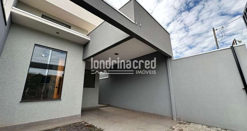 Casa com 2 quartos (1 suíte com sacada), área gourmet e garagem coberta na região oeste de Londrina