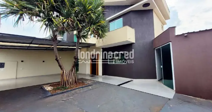 Sobrado moderno na zona leste de londrina – 3 dormitórios (1 suíte c/ sacada), área gourmet com chu