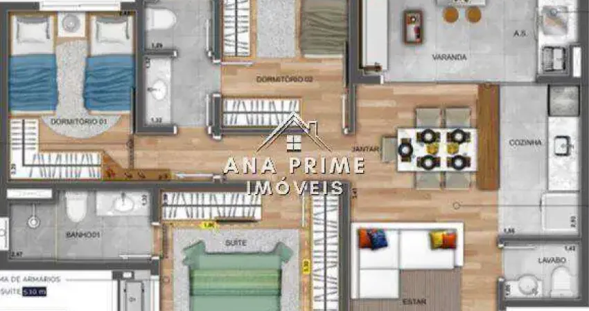(lançamento) Apartamento Blue View 76,81m², 3 dormitórios