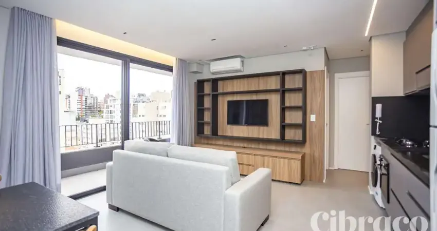 Apartamento mobiliado para alugar com 1 quarto no batel – edifício temple