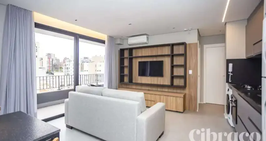 Apartamento mobiliado para alugar com 1 quarto no batel – edifício temple