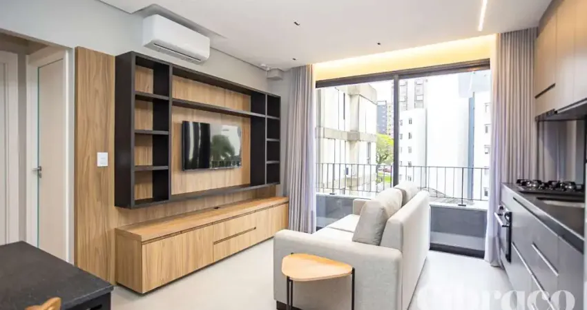 Apartamento mobiliado para alugar com 1 quarto no batel – edifício temple