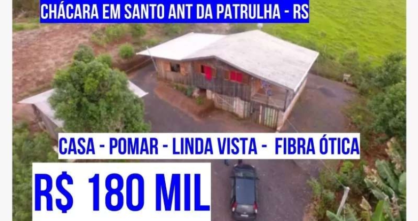 [124845]   CHÁCARA EM SANTO ANTÔNIO DA PATRULHA RS 6.143M² CASA GALPÃO HORTA VERTENTE FIBRA ÓTICA