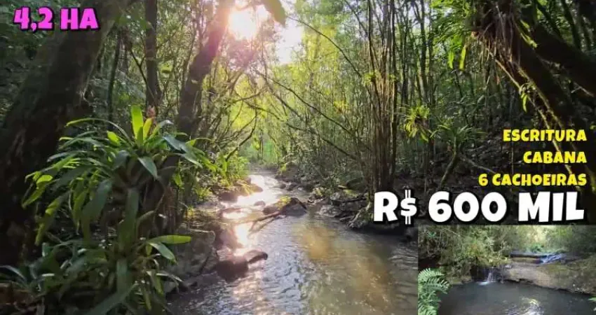 [562]CHÁCARA EM OSÓRIO NO MORRO DA BORRÚSIA, COM 6 CACHOEIRAS, COM CABANA, MATA NATIVA