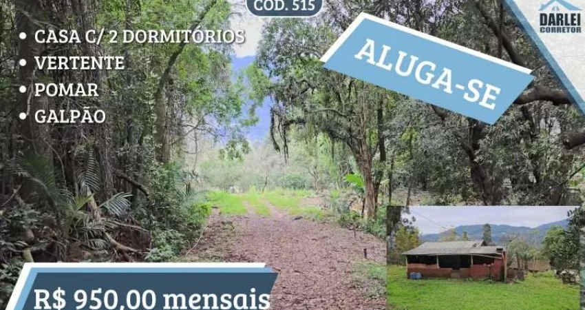 [515]CHÁCARA EM SANTO ANTÔNIO DA PATRULHA, CANTA GALO, 2HA, CASA, POMAR, VERTENTE E GALPÃO