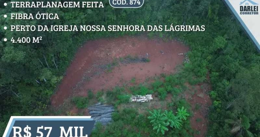 [874] TERRENO NO CARAÁ COM ÁGUA, LUZ E INTERNET, TERRAPLANAGEM, FRUTÍFERAS