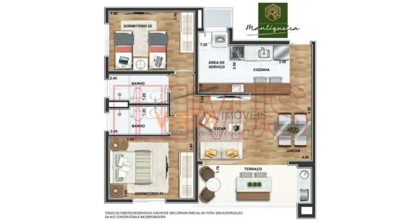 Apartamento novo no reserva da mantiqueira com porcelanato