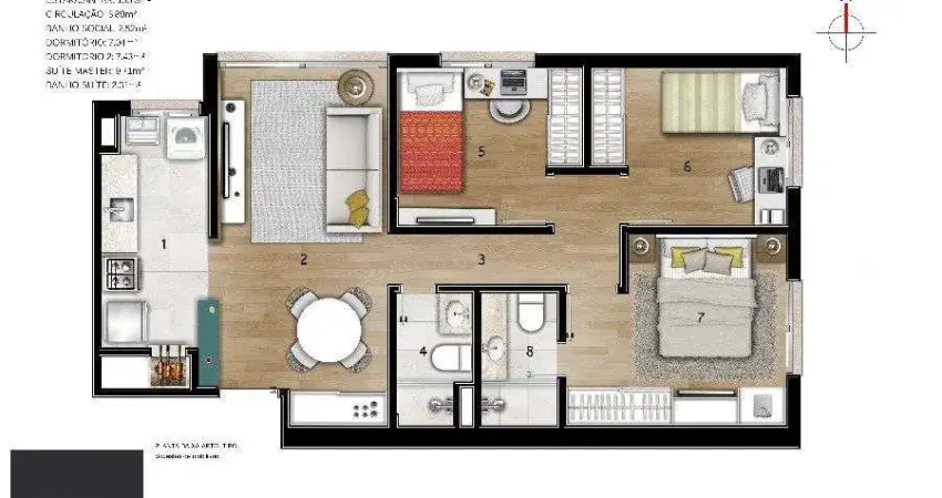 Apartamento para Venda - 65.41m², 3 dormitórios, sendo 1 suites, 1 vaga - Petrópolis