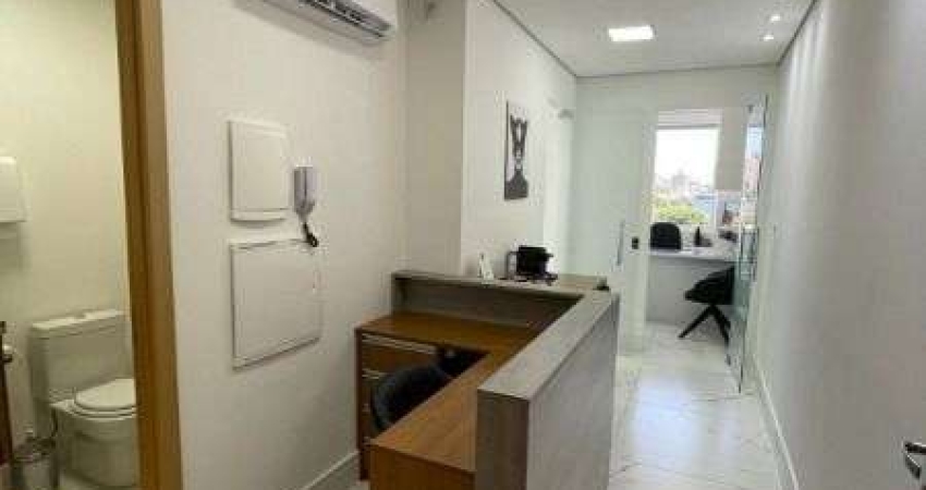 Excelente sala comercial Edifício Medplex - Torre Norte , com recepção montada , 2 salas para trabalho com iluminação e  ventilação natural , banheiro .