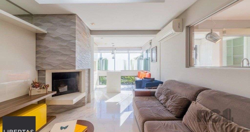Vende-se excelente apartamento 2 quartos c/ 2 suítes, 2 vagas, living com lareira, sacada e churrasqueira - 98m² - Auxiliadora