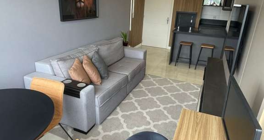 Apartamento de 1 Dormitório 43,21 m², garagem, 100% mobiliado