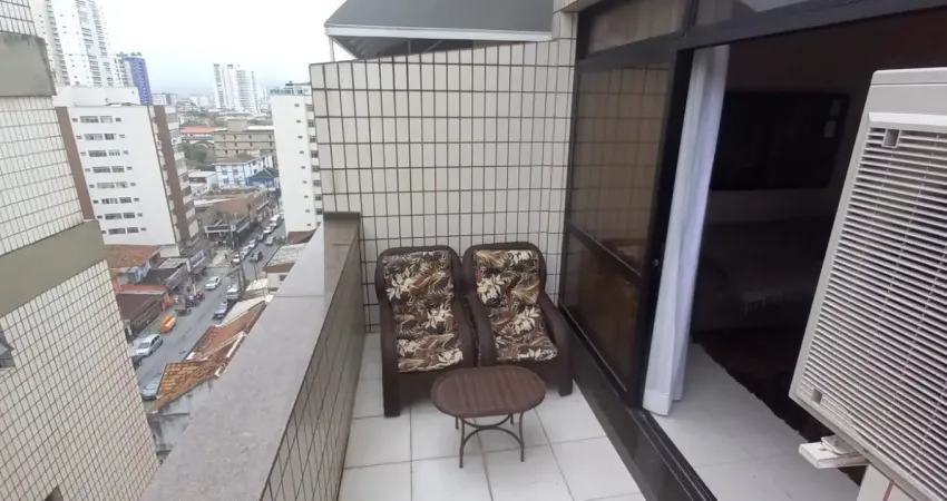 01 dormitório duplex ha meia quadra da praia no embaré com vaga privativa e vista mar!