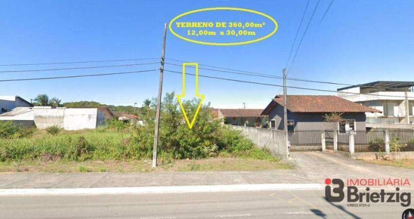 Terreno à venda, 360 m² por R$ 370.000,00 - Nova Brasília - Joinville/SC