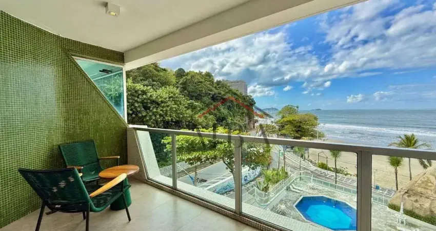LOCAÇÃO ANUAL FRENTE MAR - Apartamento REFORMADO com 3 dormitórios para alugar, 140 m² por R$ 8.500/mês - Praia das Astúrias - Guarujá/SP