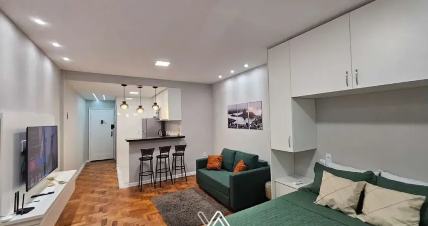 Apartamento mobiliado à venda, 36m² por r$ 360.000 - ed. são lourenço - centro/r