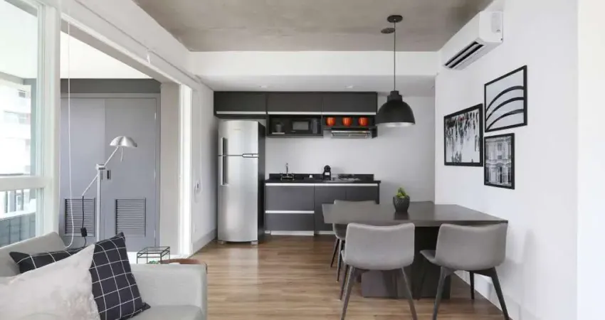 Apto Mobiliado no Brooklin de 63m² para alugar com 1 Quarto, 1 Suíte, 1 vaga.