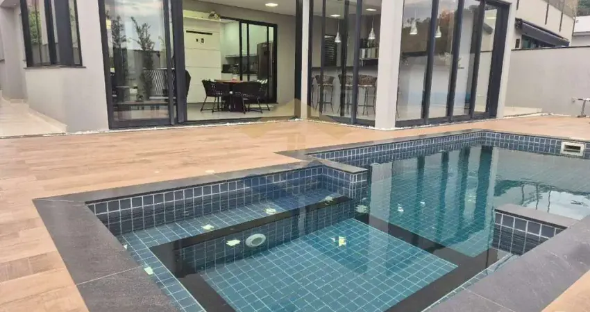 Casa em condomínio à venda c/ 280m², 4 suítes, espaço gourmet, piscina aquecida e hidromassagem, 6vagas - ibi aram ii - itupeva/sp