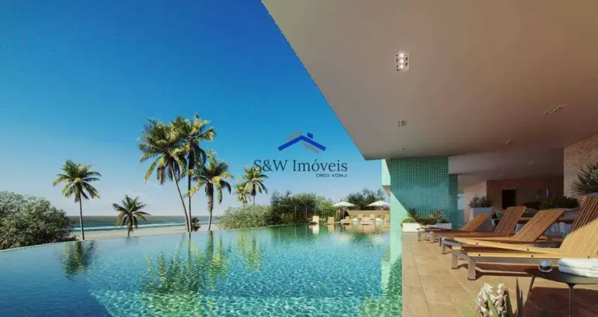 Apartamento frente ao mar com piscina borda infinita - mongaguá