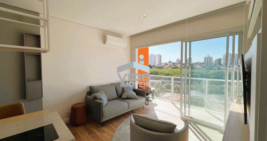 Apartamento completo para locação no Cambuí, Campinas-SP: 1 quarto, 1 suite, 1 sala, 1 banheiro, 1 vaga. Ideal para estudantes, executivos, médicos, promotores ou casais. Prédio novo e impecável!