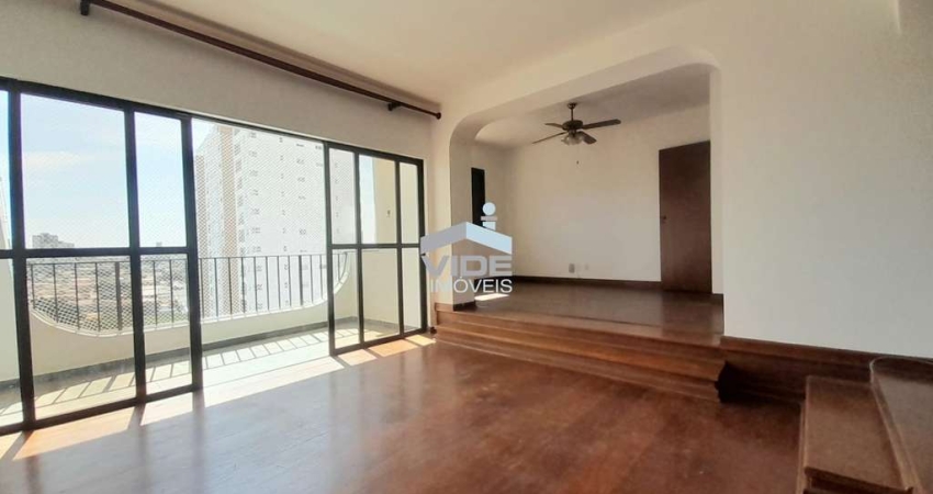Apartamento amplo e luxuoso para venda ou locação no Cambuí em Campinas-SP: 3 quartos, 2 suítes, 3 salas, 4 banheiros, 2 vagas, 184m².