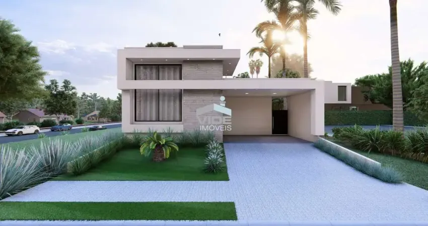 Casa em condomínio de luxo com 3 suítes e 4 vagas no parque brasil 500, paulínia-sp.