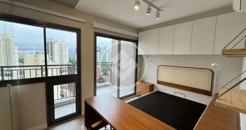 Studio mobiliado no brooklin com varanda e vista livre codigo: 129401