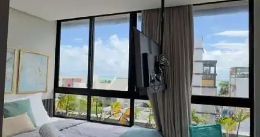 Flat com vista mar e todo mobiliado na praia do Jardim Oceania